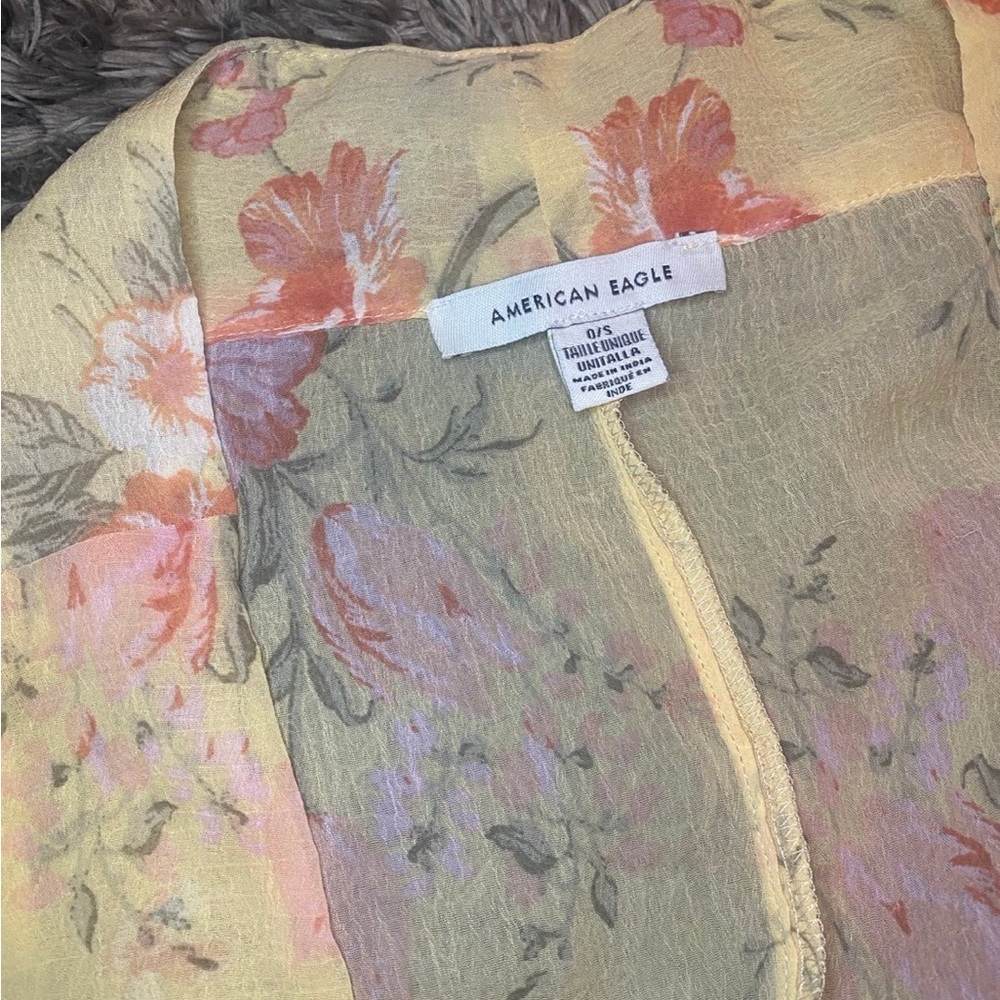 American Eagle Floral Sheer Top